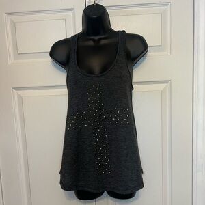 The Classic Brass Studded Charcoal Gray Racerback Tank Top Size M